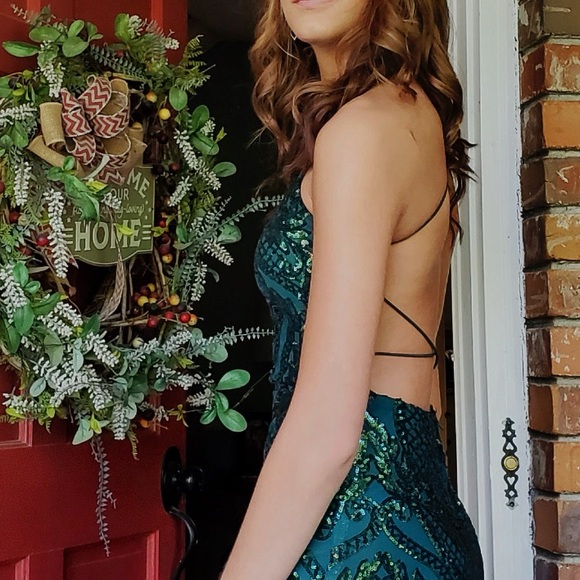 Backless Green Formal Dress - Picture 1 of 2